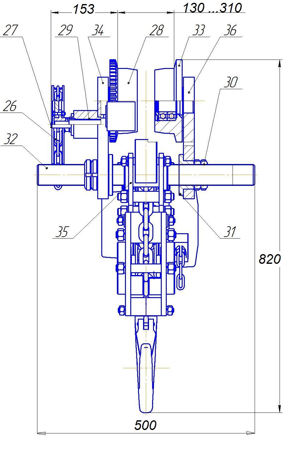 передвижная таль с малой строительной высотой ТРШБМУ-10,0 схема
